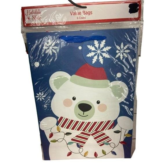 Holiday Style Christmas Value Pack Gift Bags, 6 Ct - Assorted - Picture 1 of 10